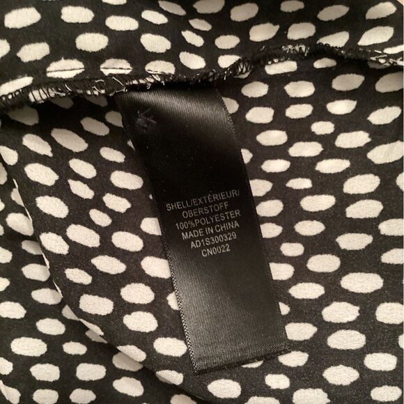 ADRIANNA PAPELL SIZE LARGE BLACK & WHITE POPOVER LONG SLEEVE BLOUSE - Picture 7 of 7